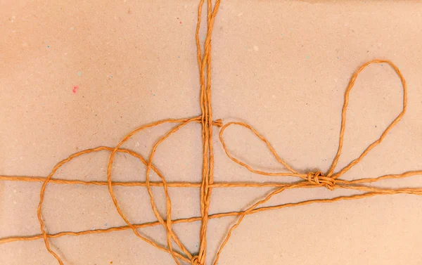 Reciclar la textura del papel con envoltura de cuerda — Foto de Stock