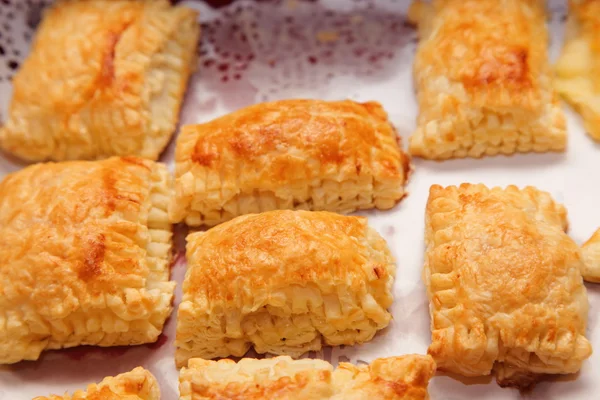 Puff cookies apple turnovers food background — Stock Photo, Image