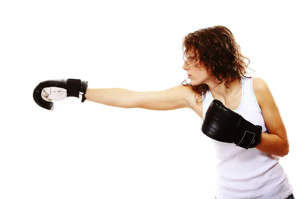Fit boxe femme - isolé sur blanc — Photo