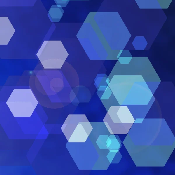 Abstrait fond bleu avec hexagones — Photo