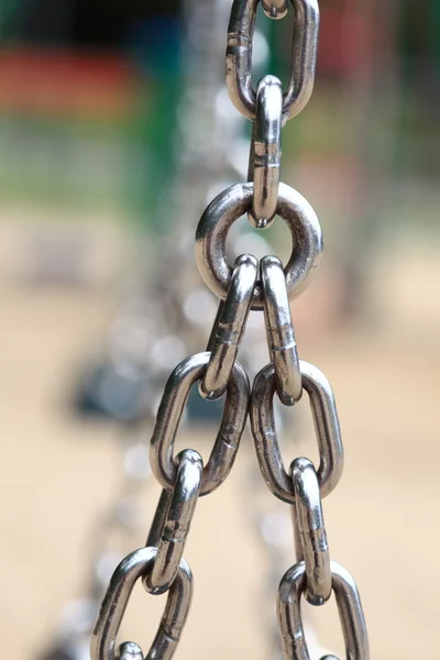 Steel metal chain links segment — Stock Photo, Image
