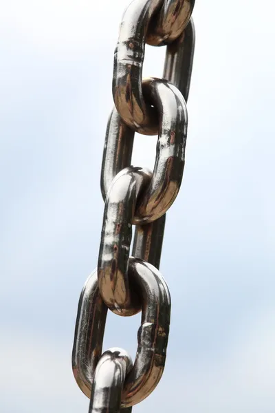 Steel metal chain links segment — Stock Photo, Image