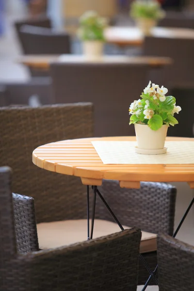 Chaises de café de restaurant extérieur avec table — Photo