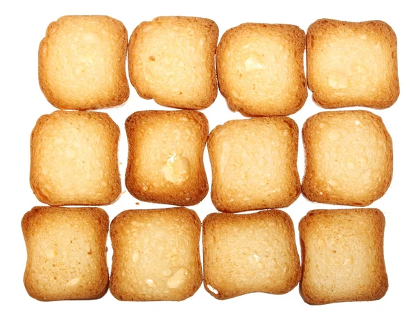 Rusks bread toast biscuits, diet food background — Stock Photo, Image