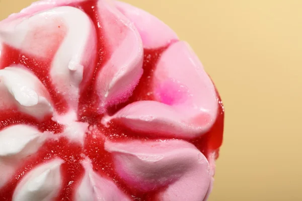 Berry icecream waffle cone on orange — Stock Photo, Image