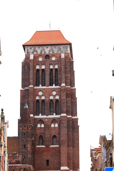 Igreja de tijolo Basílica de Santa Maria Gdansk, Polônia — Fotografia de Stock