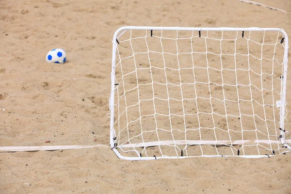 Brama i piłka nożna, piłka nożna plażowa — Zdjęcie stockowe