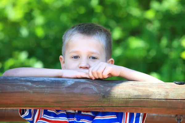 Child boy or kid playing on playground — Stock Photo, Image