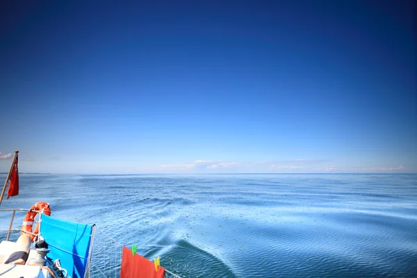 Sailboat british yacht sailing in blue sea — Stock Photo, Image