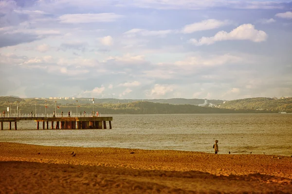 Baltic sea pier in Gdansk Poland. — Stock Photo, Image