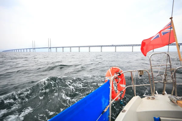 Danimarka ile İsveç arasındaki Öresund köprüsü — Stok fotoğraf