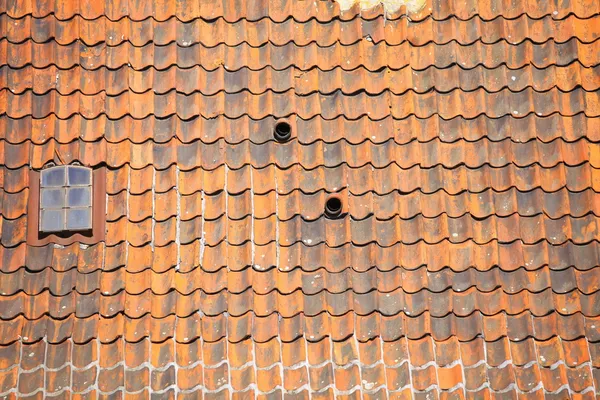 Old tiles red roof as background — Stock Photo, Image