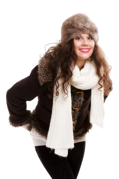 Mujer en ropa de abrigo moda de invierno —  Fotos de Stock