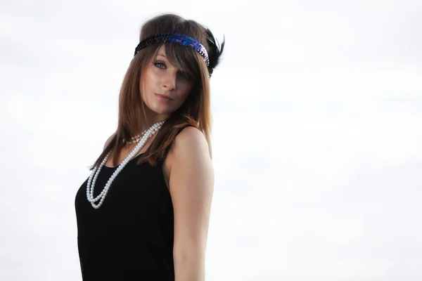 Flapper girl .Vintage woman in 1920s style — Stock Photo, Image