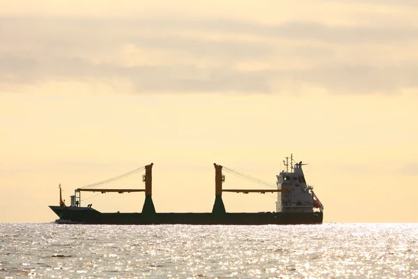 Conteiner lastfartyg segling i stilla vatten — Stockfoto