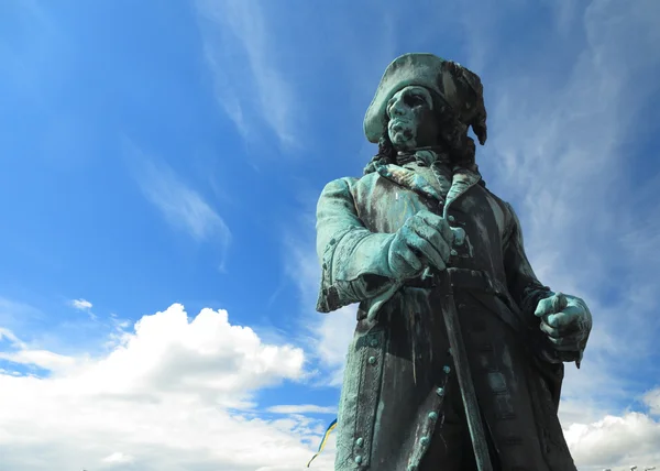 Krále Karla xi socha ve Švédsku města karlskrona — Stock fotografie