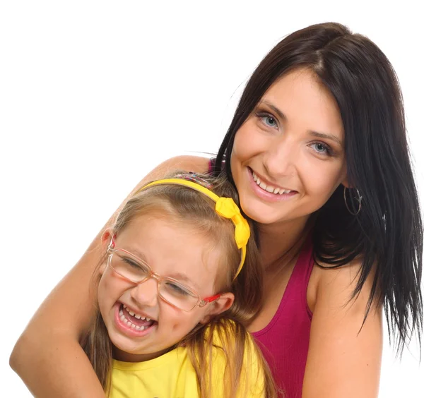 Happy family mother playing with her daughter — Stock Photo, Image