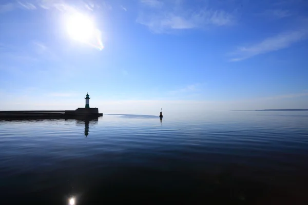 Sassnitz Rügen Adası Almanya deniz feneri — Stok fotoğraf