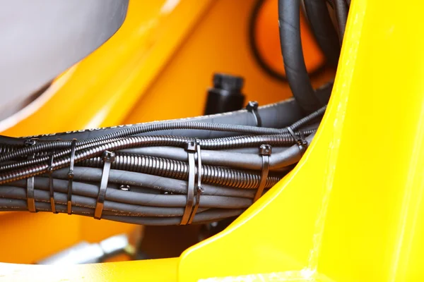 Hydraulic connections of a machinery industrial detail — Stock Photo, Image