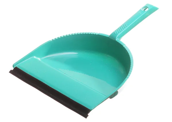 Green dustpan isolated - housework cleaning — Stock Photo, Image