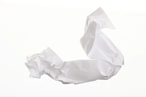 Crumpled paper on white background — Stock Photo, Image