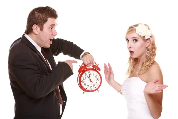 Bröllop par bråkar konflikten dåliga relationer — Stockfoto