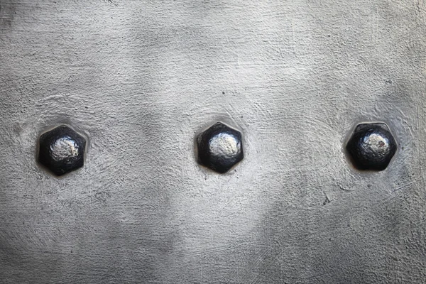 Plaque métallique noire ou texture armure avec rivets — Photo