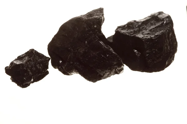 Coal lumps carbon nugget isolated on white — Stock Photo, Image