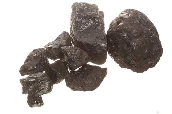 Coal lumps carbon nugget isolated on white — Stock Photo, Image