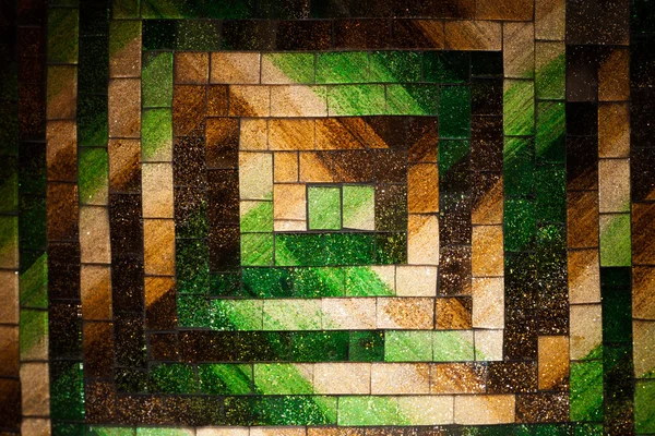 Vidro abstrato mosaico fundo verde tom marrom — Fotografia de Stock