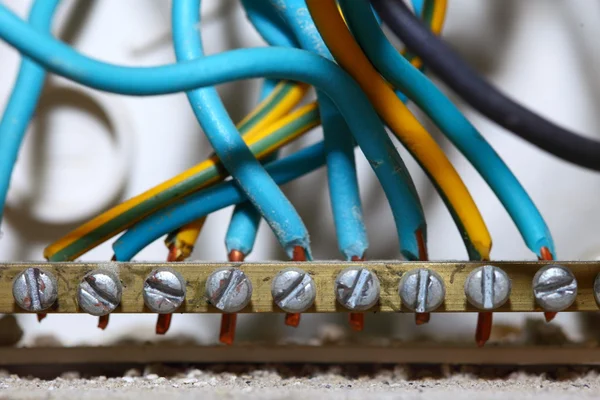 Electrical wires at construction site — Stock Photo, Image