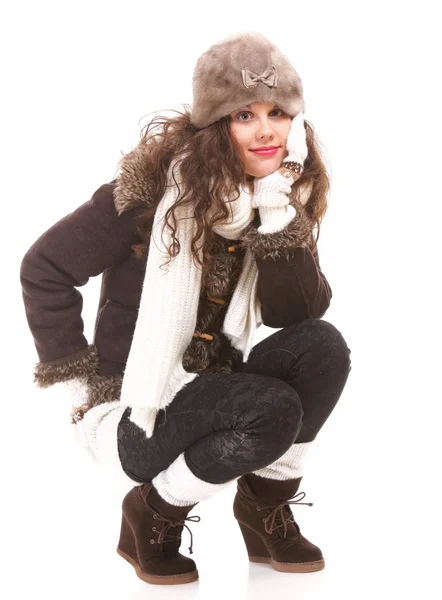 保暖衣冬季时尚的女人 — 图库照片