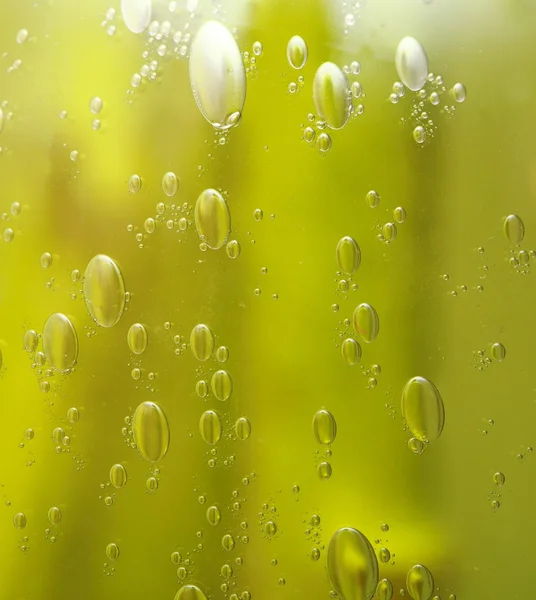 Bulles de savon fond liquide vert — Photo
