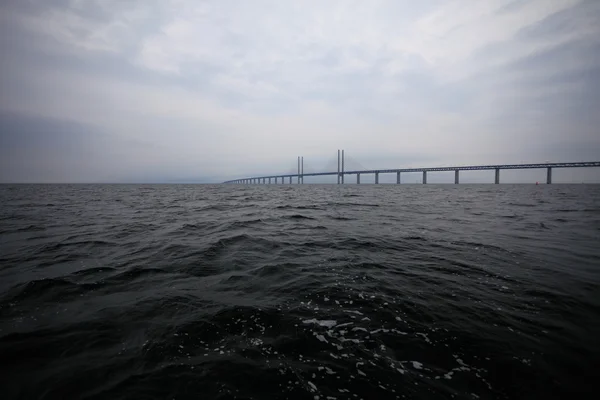 Danimarka ile İsveç arasındaki Öresund köprüsü — Stok fotoğraf