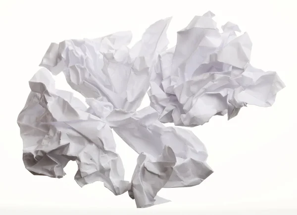 Crumpled paper on white background — Stock Photo, Image