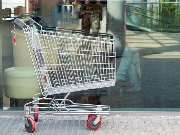 Empty shopping cart trolley — Stock Photo, Image