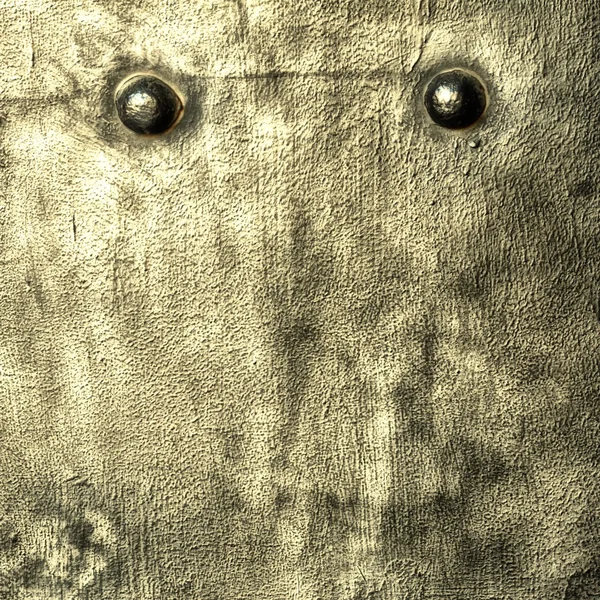 Grunge gray metal plate with rivets screws background texture — Stock Photo, Image