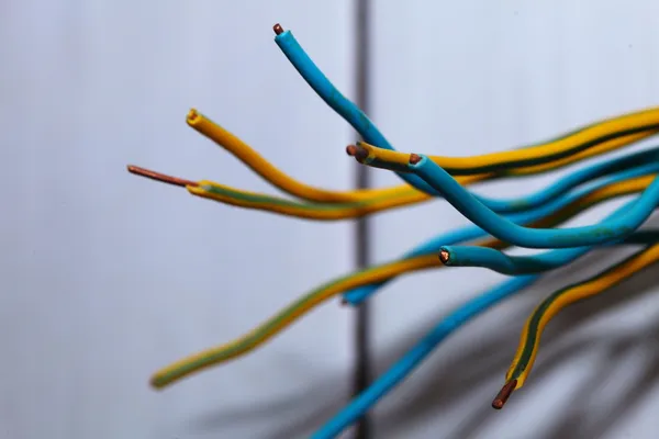 Electrical wires at construction site — Stock Photo, Image