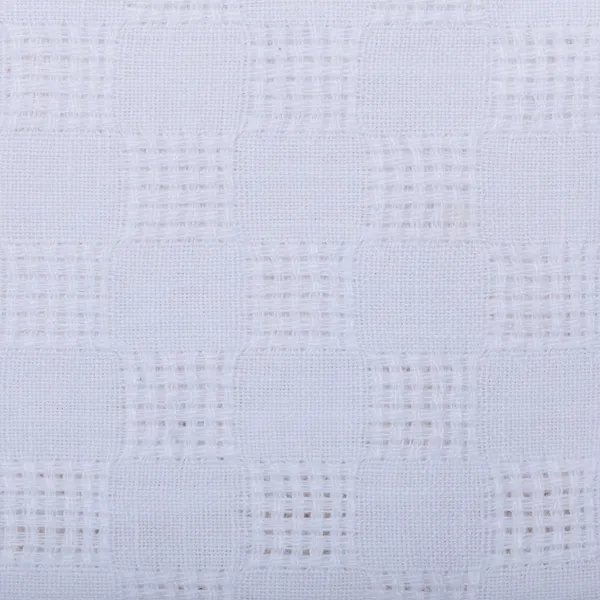 Närbild vitt tyg textil bakgrund textur mönster fyrkantiga format — Stockfoto