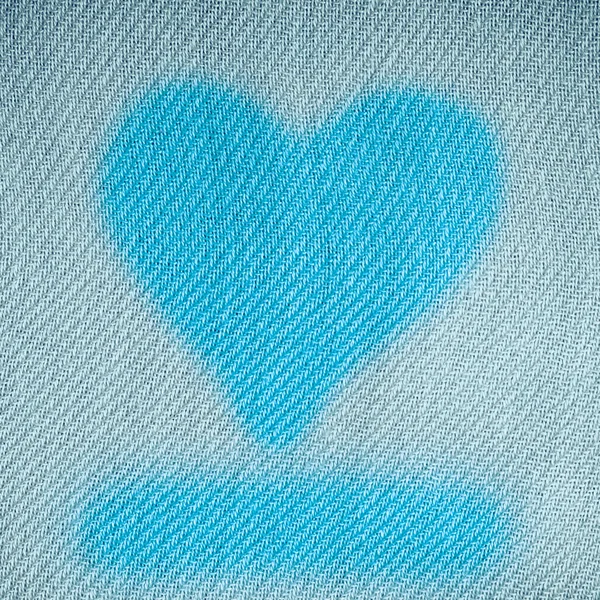 Fondo del día de San Valentín. Diseño en forma de corazón sobre lienzo azul — Foto de Stock