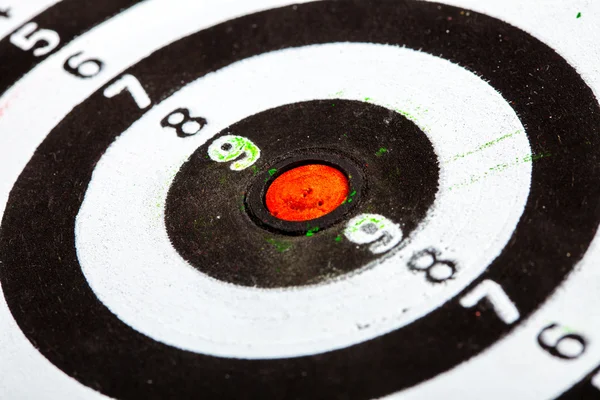 Closeup of old dirty black and white target as sport background — Stock Photo, Image