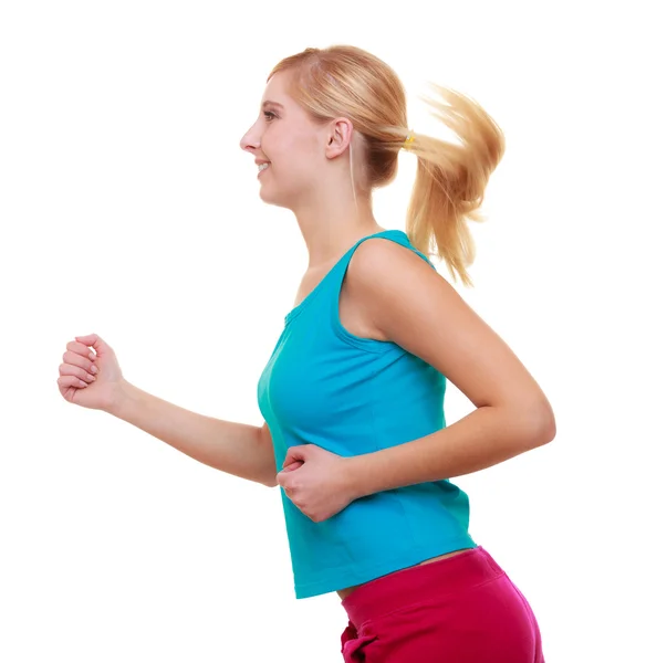 Chica de fitness deporte mujer corriendo trotar aislado —  Fotos de Stock