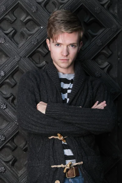 Young handsome man on street, old town Gdansk — Stock Photo, Image