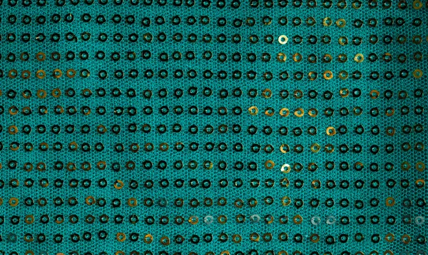 Green shiny sequine background texture abstract cloth textile — Stock Photo, Image