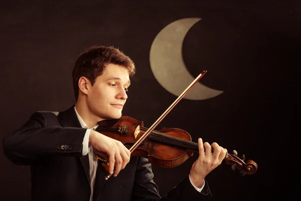 Mann Geiger spielt Geige. Kunst der klassischen Musik — Stockfoto
