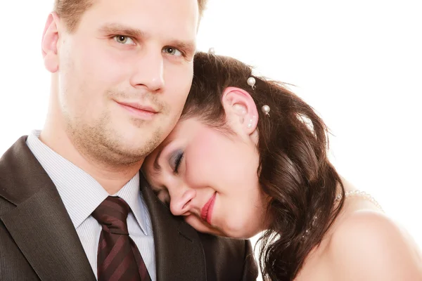 Svatební pár. portrét vytěžený ženich a nevěsta — Stockfoto