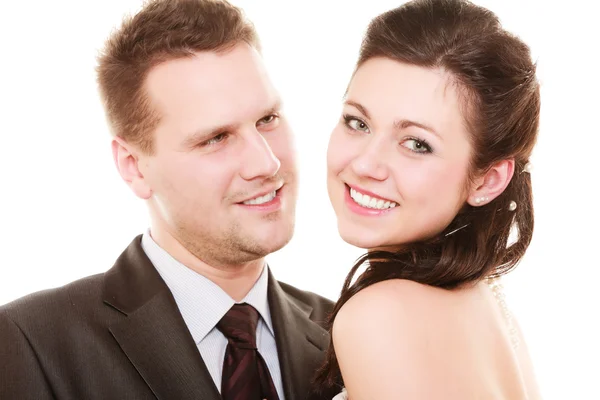 Casamento. Retrato de noiva feliz e noivo — Fotografia de Stock