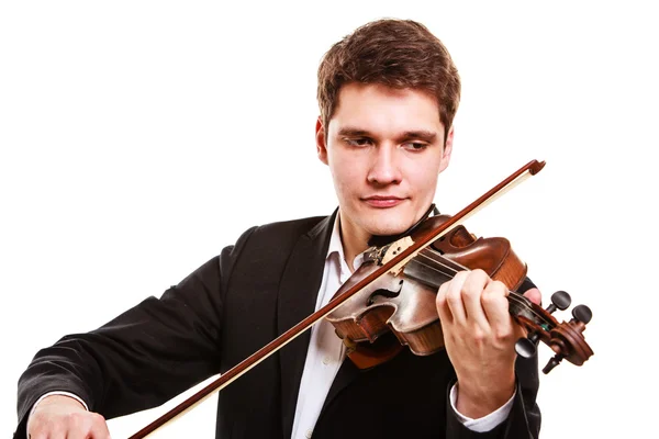 Hombre violinista tocando el violín. Arte musical clásico —  Fotos de Stock