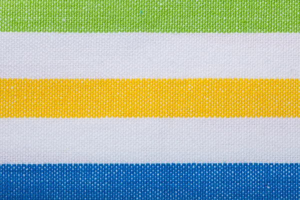 Primo piano di tessuto a strisce colorate come sfondo o texture — Foto Stock