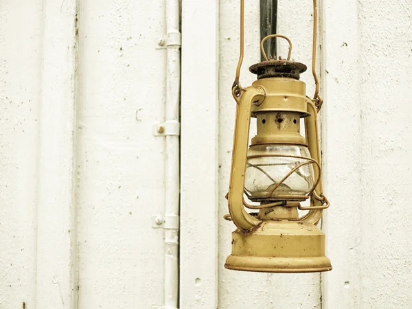 Street aged vintage kerosene oil lamp outdoor — Stock Photo, Image